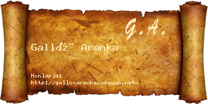 Galló Aranka névjegykártya